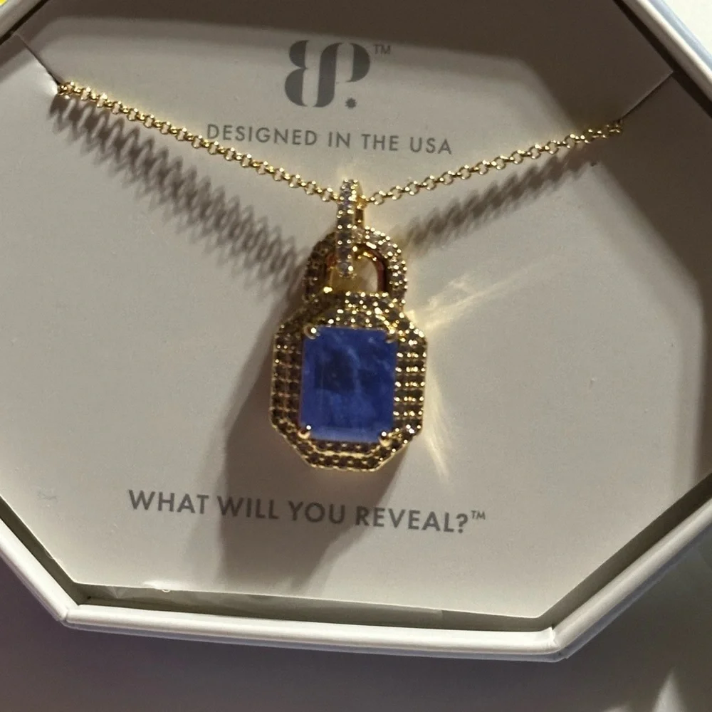 Bomb Party Locked and Loaded OG aqua blue quartz and gold Necklace - Picture 1 of 4